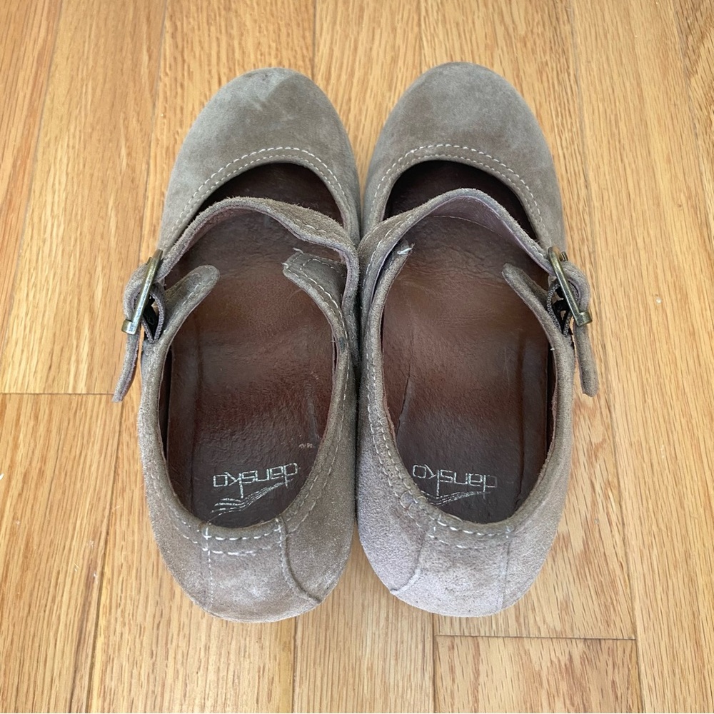 Dansko Women's Sandra Mary Jane Wedge Brown Suede Shoes Size 37 Classic Boho - Picture 4 of 12